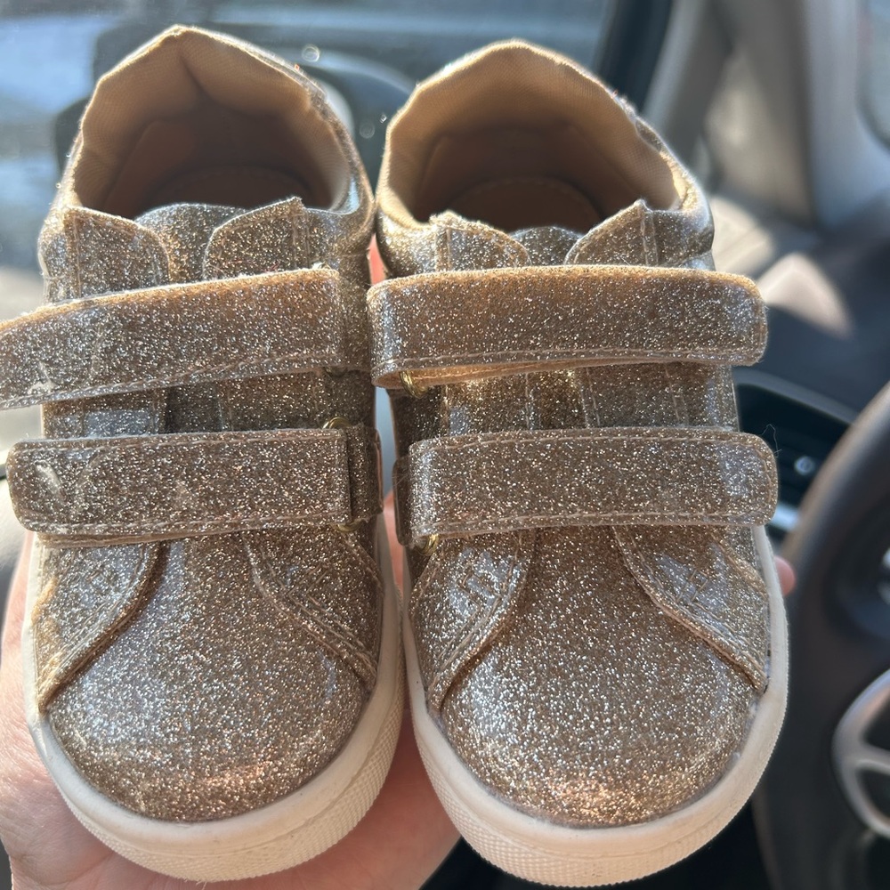 Kelly & Katie Glittery Gold Kids Sneakers